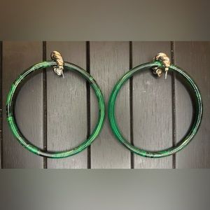 Balenciaga Resin Silver Hoop Earrings Large